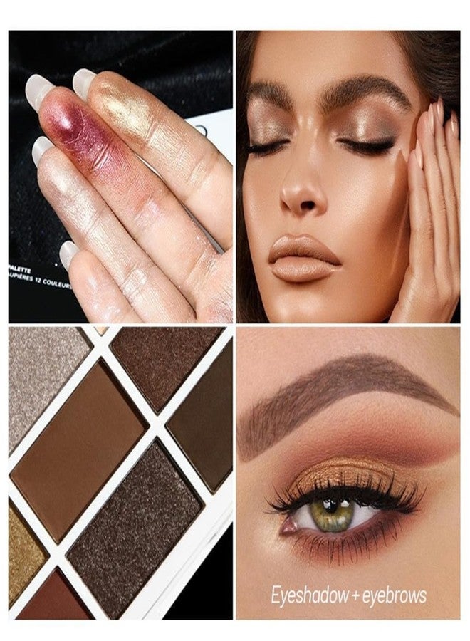 UOCK 12 Color Luxury Eyeshadow Palette, Matte Shimmer Eyeshadow Makeup Palette, Eyeshadow Contour Palette. Easy To Blend And Long-lasting, Suitable For Professional Makeup For Women. (01#) - Image 5